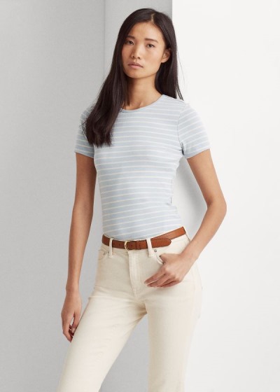 T Shirt Ralph Lauren Striped Algodão-Blend Mulher 17638-KVCD